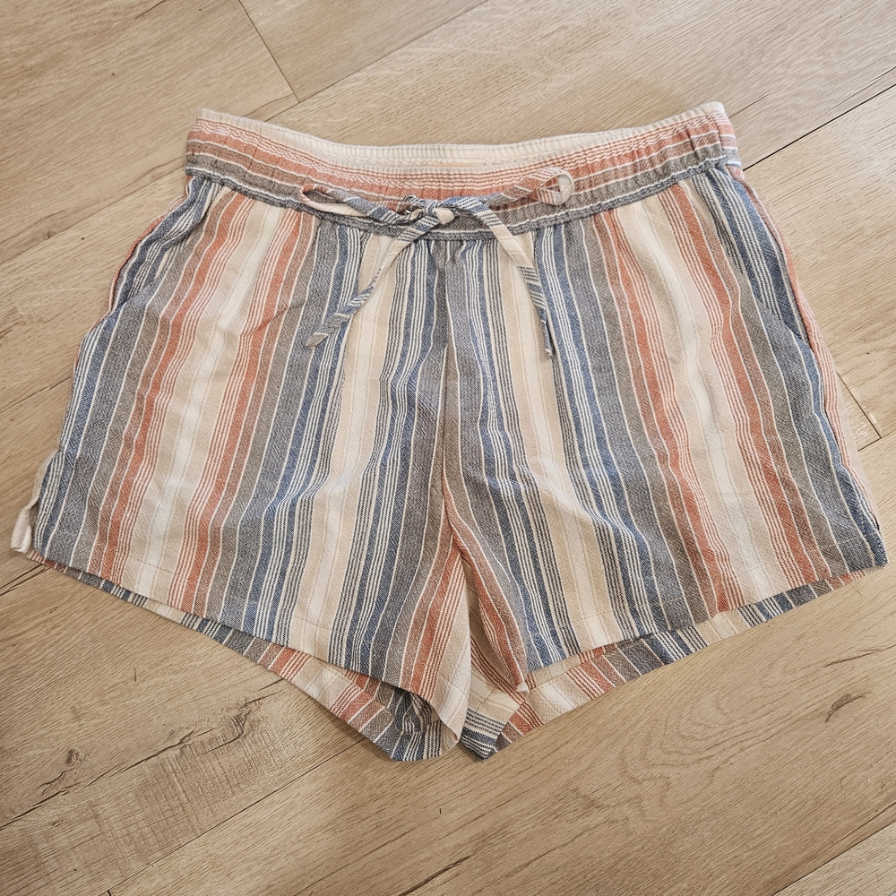 Angel Kiss High Waist Striped Shorts - Blue, Red, Cream